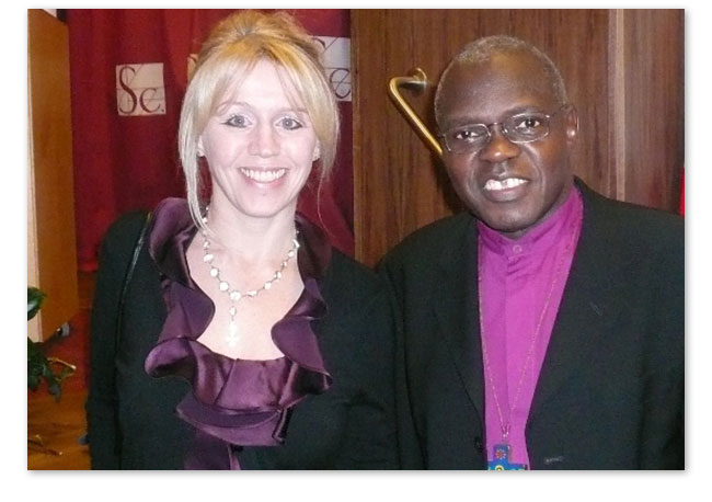 Tess Cooling Calligraphy presentation to Archbishop John Sentamu