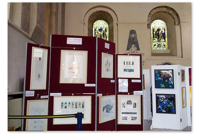 Tess Cooling Artwork exhibited at St Albans Cathedral by Calligrapher Tess Cooling