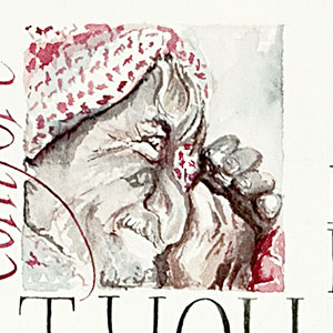 Discomfort calligraphy detail