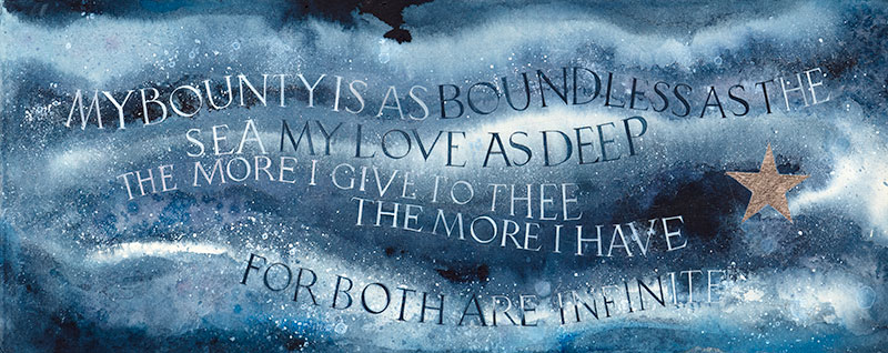 My Bounty Is Boundlessa  Calligraphy art print by Tess Cooling