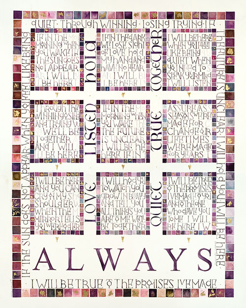 Always: From the verse by Steven Curtis Chapman.  Calligraphy art print