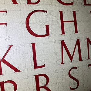 Alphabet calligraphy detail
