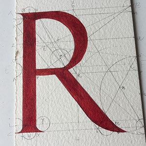 Alphabet calligraphy detail