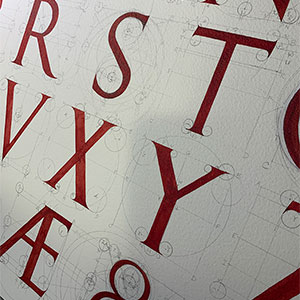 Alphabet calligraphy detail
