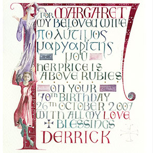 commissioned calligraphy pictures by Tess Cooling 