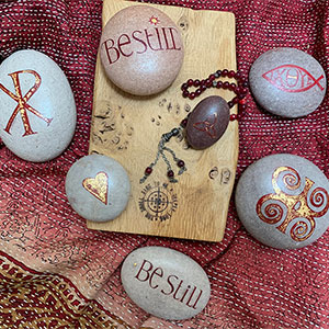 Tess Cooling new work in stones and pebbles